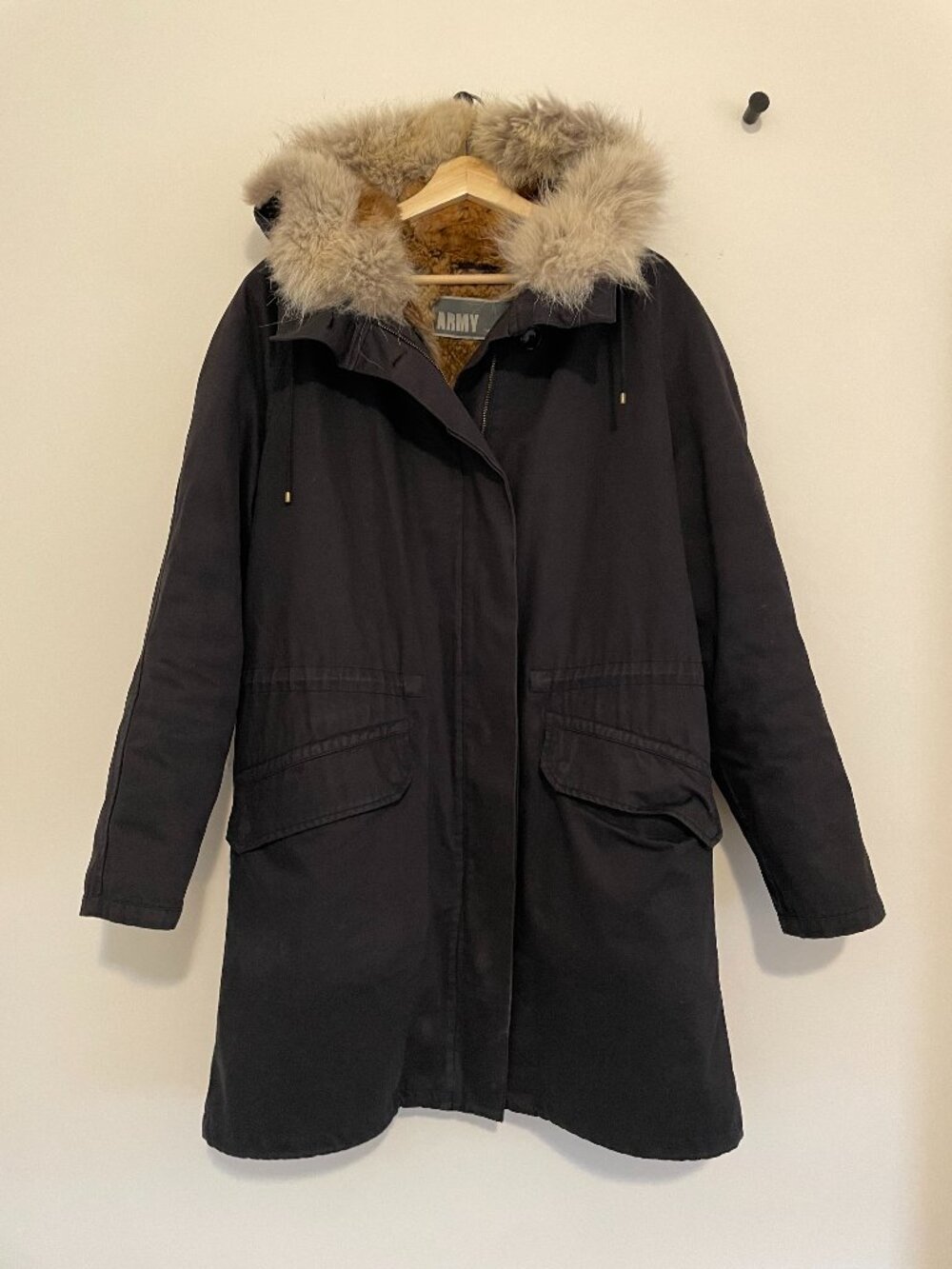 Yves Salomon Army Fur Lined Parka – Removable Fur – Size S